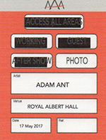Adam Ant - Royal Albert Hall, Kensington Gore, London 7.4.17